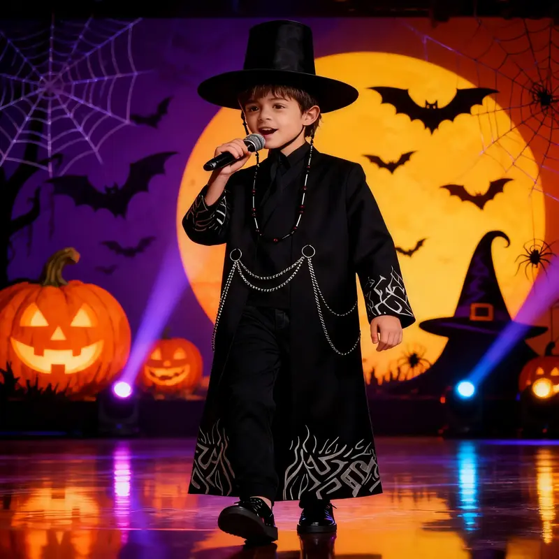 Kpop Demon Hunter Saja Boys Jinu Kids Costume | Complete Cosplay Set with Robe, Hat & Accessories | Viral TikTok Halloween Pe...