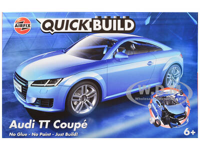 Skill 1 Model Kit Audi TT Coupe Blue Snap Together Snap Together Snap Together Painted Plastic Model Car Kit by Airfix Quickb...