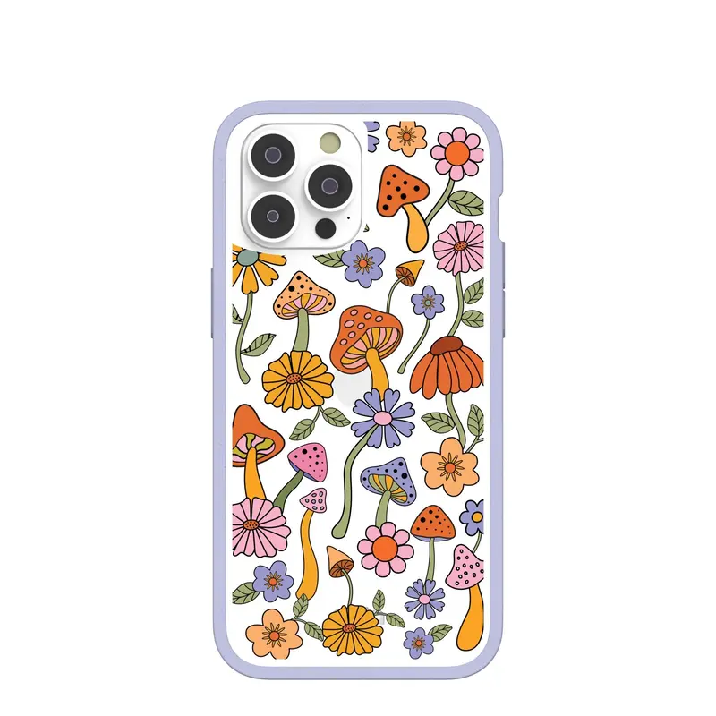 Clear Shrooms and Blooms iPhone 14 Pro Max Case With Lavender Ridge
