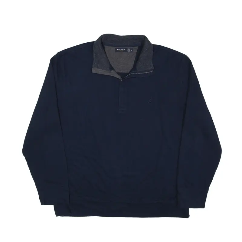 NAUTICA Sweatshirt Blue 1/4 Zip Mens XL