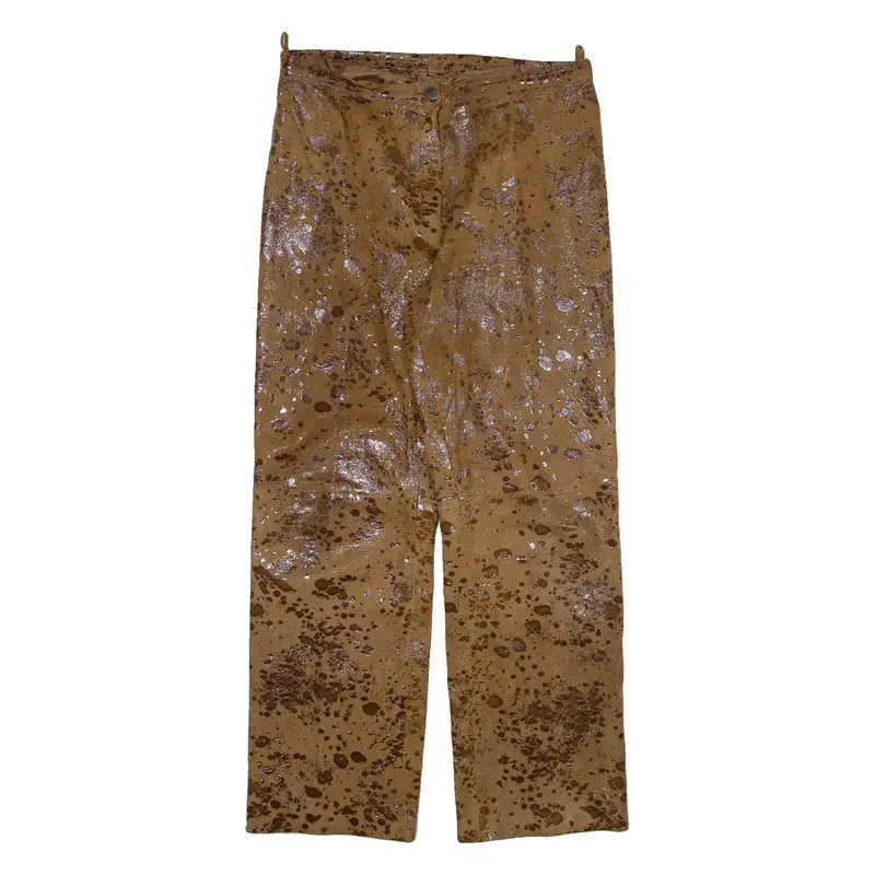 Womens Trousers Brown Regular Straight Faux Suede W30 L28