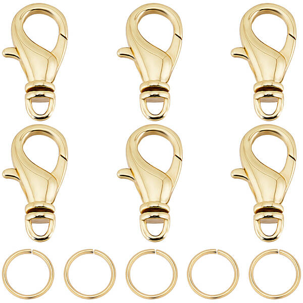 6Pcs Brass Swivel Lobster Claw Clasps