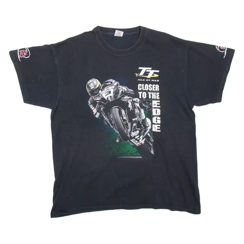 FRUIT OF THE LOOM Mens Biker T-Shirt Black XL