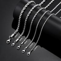 3/4/5mm Rope Chain Necklace for Men, Mens Chain Necklace, Stainless Steel Necklace Chain for Men Women and Boys, 18''to 24''
