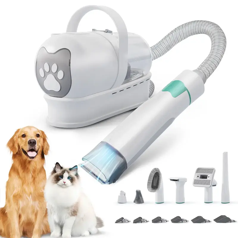 Pet Groomer 7-in-1 Grooming Vacuum for Dogs & Cats with Multi-pack Attachments for Shedding Grooming and Pet Care Effortless ...