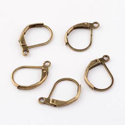 Antique Bronze Brass Leverback Earring Findings