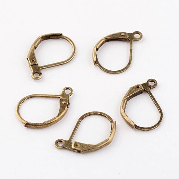 Antique Bronze Brass Leverback Earring Findings