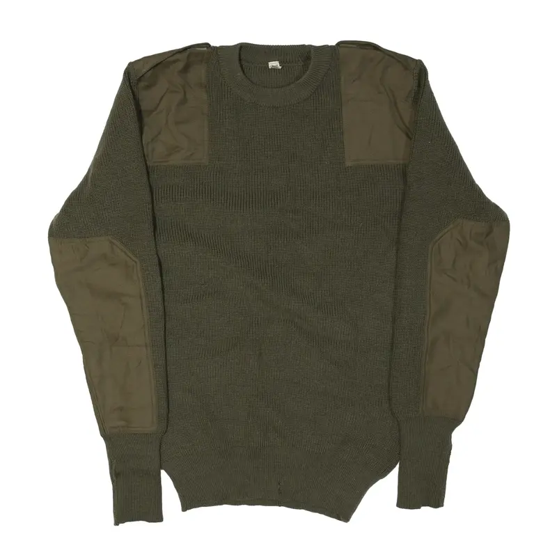 REMPLOY Military Style Heavy Knit Jumper Green 90s Chunky Knit Mens L