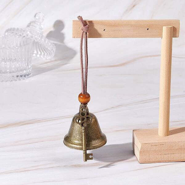 Iron Bell & Tibetan Style Alloy Key Pendant Decorations
