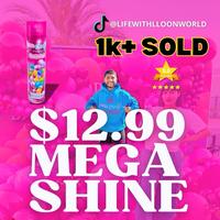 MegaShine Balloon Shine - Perfect for Party Decorations Shiny balloon shine, party decorations, balloon aerosol (FRAGRANCE FR...