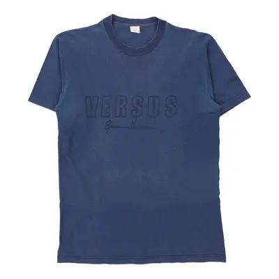 Bootleg Versus By Versace Spellout T-Shirt - XL Blue Cotton
