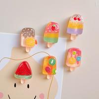 Fruit Ice Cream Popsicle Design Fridge Magnet, 6 Counts/set Simulation Food Play Magnet, DIY Magnet for Home Kitchen School D...