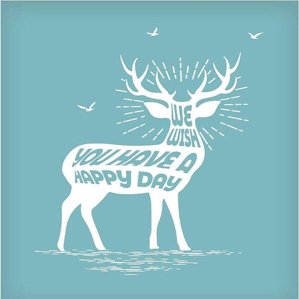 Christmas Reindeer Self-Adhesive Silk Screen Printing Stencil
