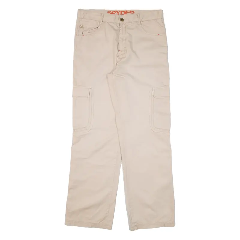 SPYDER Cargo Mens Trousers Cream Relaxed Straight W34 L32