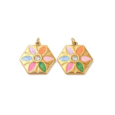 304 Stainless Steel Rhinestone Pendants