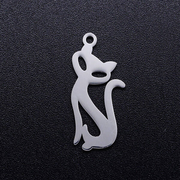Tarnish Resistant 201 Stainless Steel Kitten Pendants