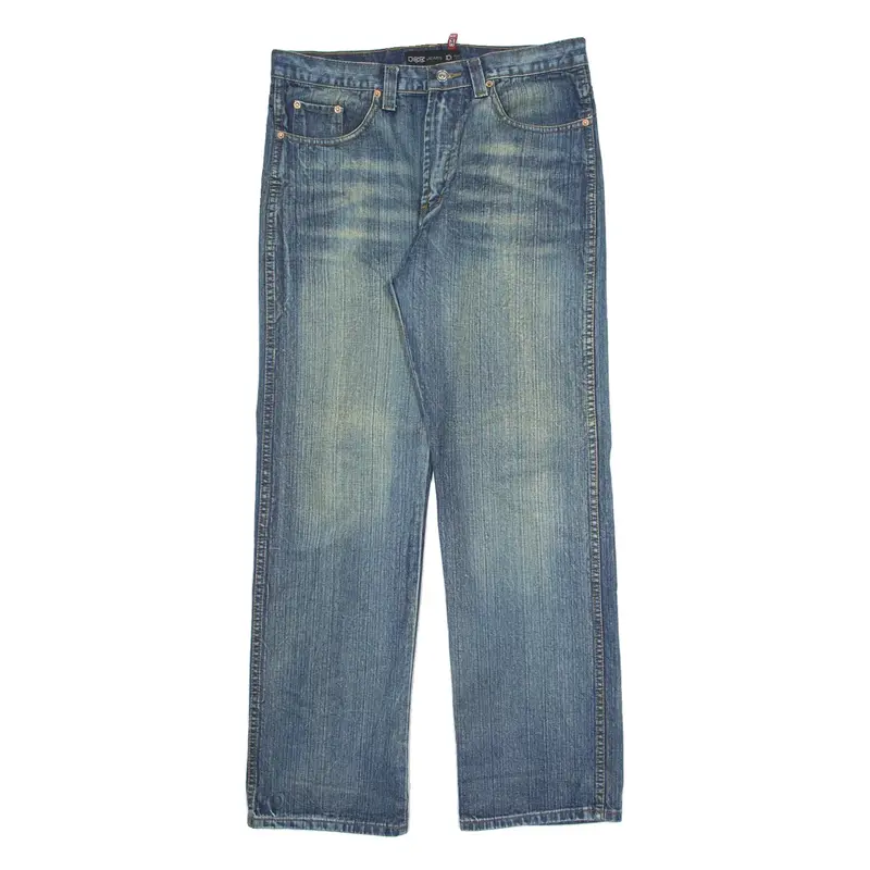 DEE Mens Jeans Blue Regular Straight Stone Wash W34 L32