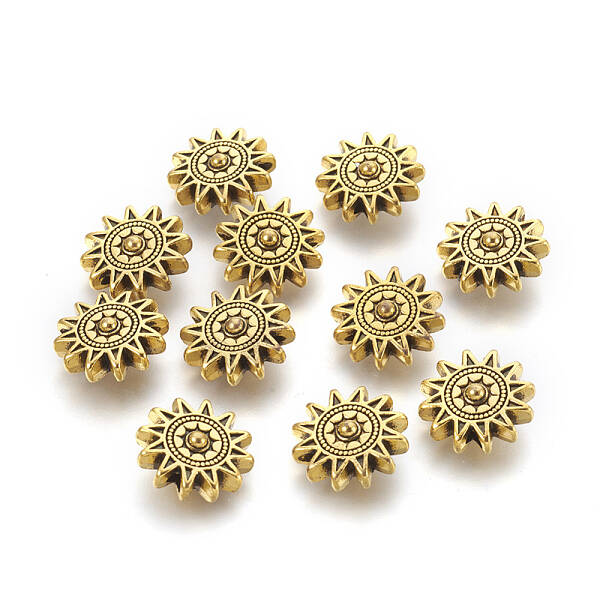 Tibetan Style Alloy Sun Beads
