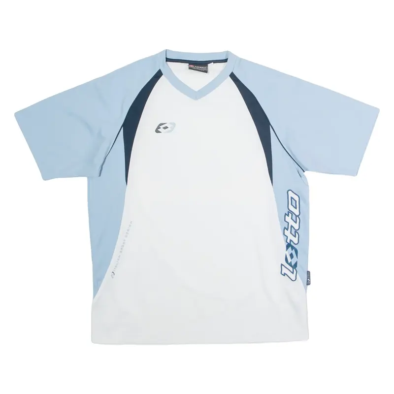 LOTTO Template Mens Football Shirt Jersey Blue V-Neck M