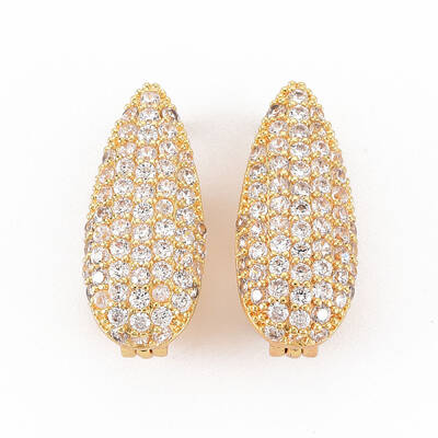 Brass Micro Pave Clear Cubic Zirconia Twister Clasps