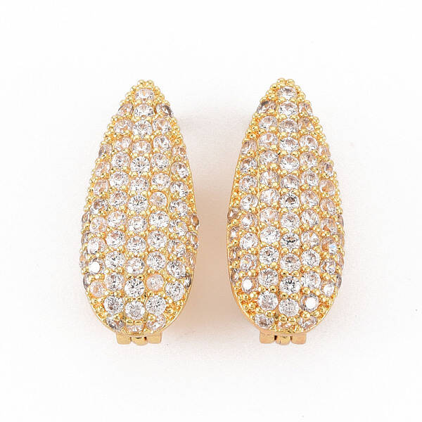 Brass Micro Pave Clear Cubic Zirconia Twister Clasps