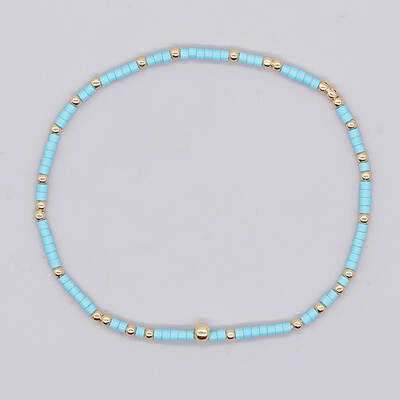 Bohemian Style Rainbow Glass & Brass Beaded Handmade Fashion Women's Bracelet
