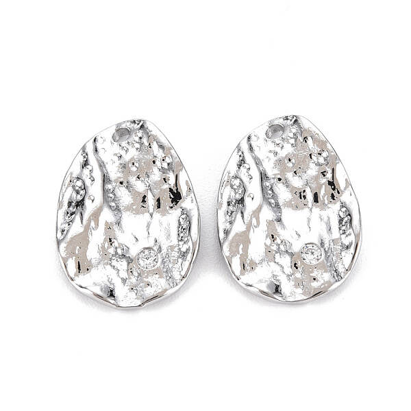 Brass Micro Pave Clear Cubic Zirconia Pendants