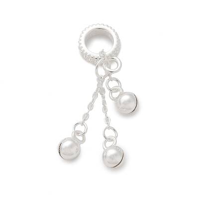 925 Sterling Silver Jingle Bell Tassel European Dangle Charms