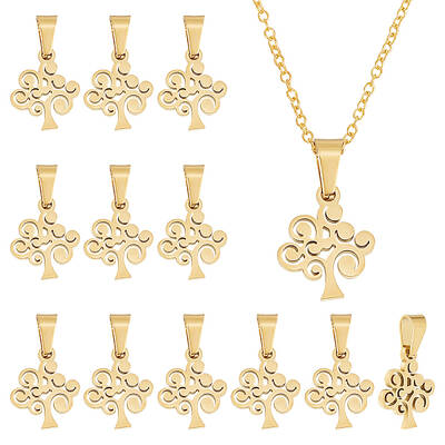 12Pcs 304 Stainless Steel Pendants