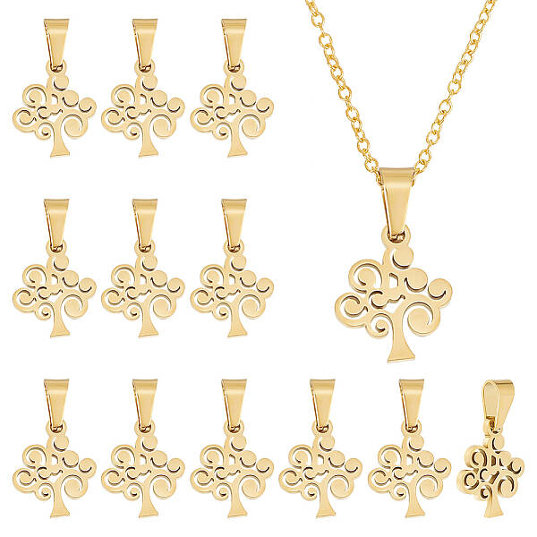 12Pcs 304 Stainless Steel Pendants