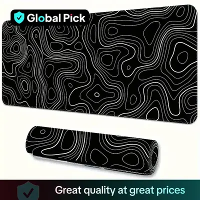 Abstract Geometric Pattern Mouse Pad, 1 Count Large Gaming Mouse Desk Pad, Extended Mouse Pad with Stitched Edges & Non-Sli...