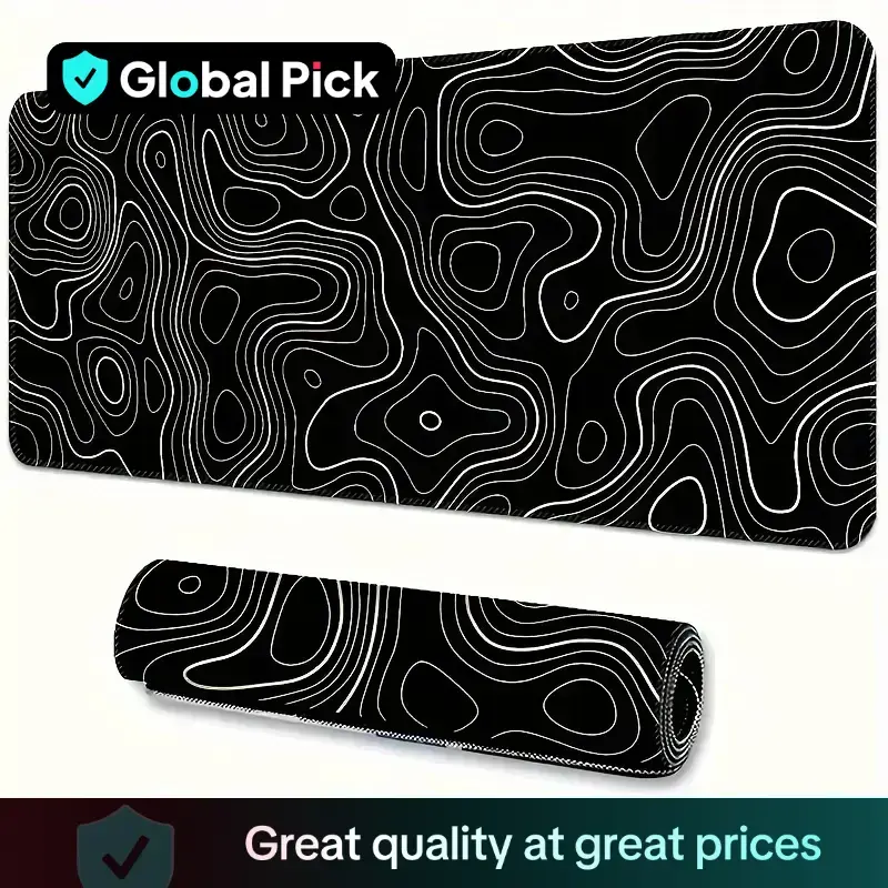 Abstract Geometric Pattern Mouse Pad, 1 Count Large Gaming Mouse Desk Pad, Extended Mouse Pad with Stitched Edges & Non-Sli...
