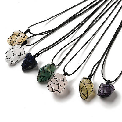 Irregular Nuggets Natural Mixed Gemstone Pendant Necklace