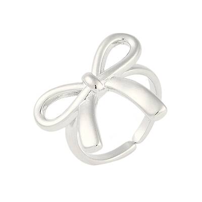 Bowknot Brass Open Cuff Ring for Women
