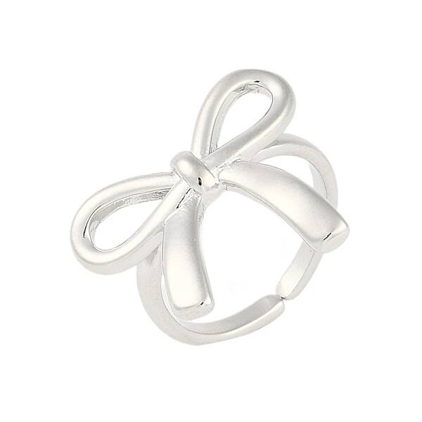 Bowknot Brass Open Cuff Ring for Women