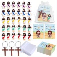 Diy Jesus Doll Set, 20/30pcs Jesus Doll with Cross & Prayer Card & Bag, Creative Religious Gift, Easter Party Holiday Gift