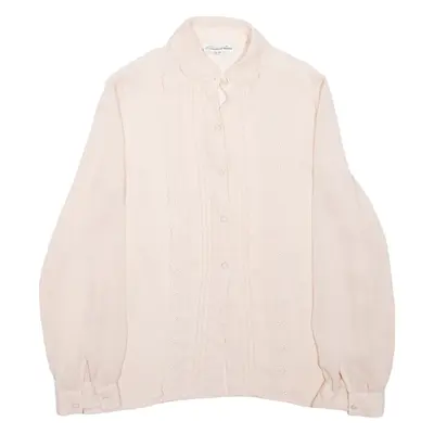 SAADRINA Shirt Beige Floral Long Sleeve Womens M