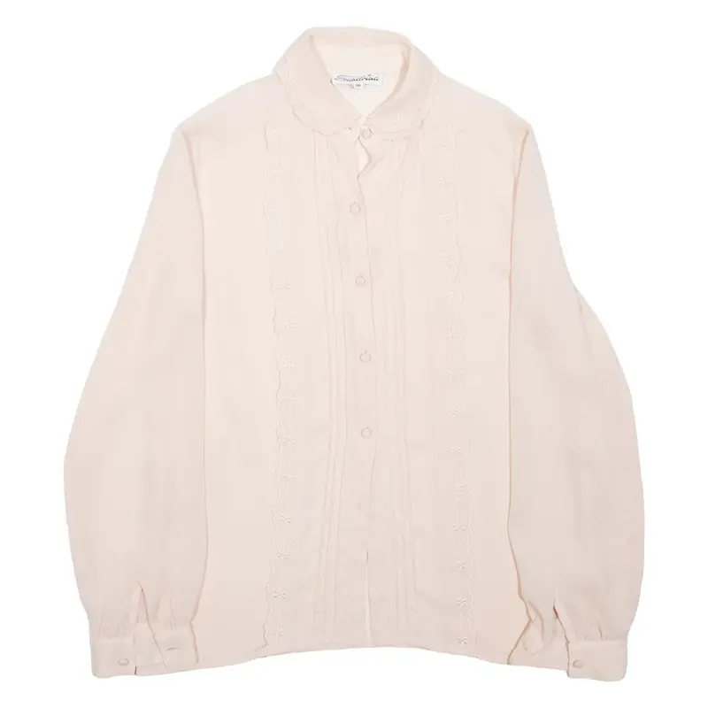 SAADRINA Shirt Beige Floral Long Sleeve Womens M