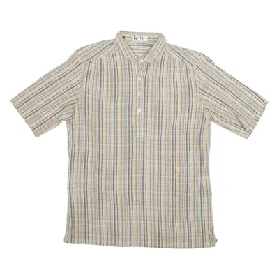 KRAUSE SENN Shirt Beige Check Short Sleeve Womens L