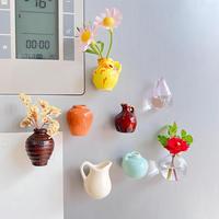 Mini Ceramic Vase Fridge Magnet, Creative Flower Vase Fridge Magnet, Retro Vase Design Fridge Decoration, Home Decor, Refrige...