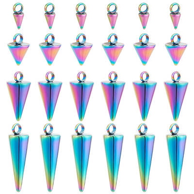 24Pcs 4 Style 304 Stainless Steel Pendants