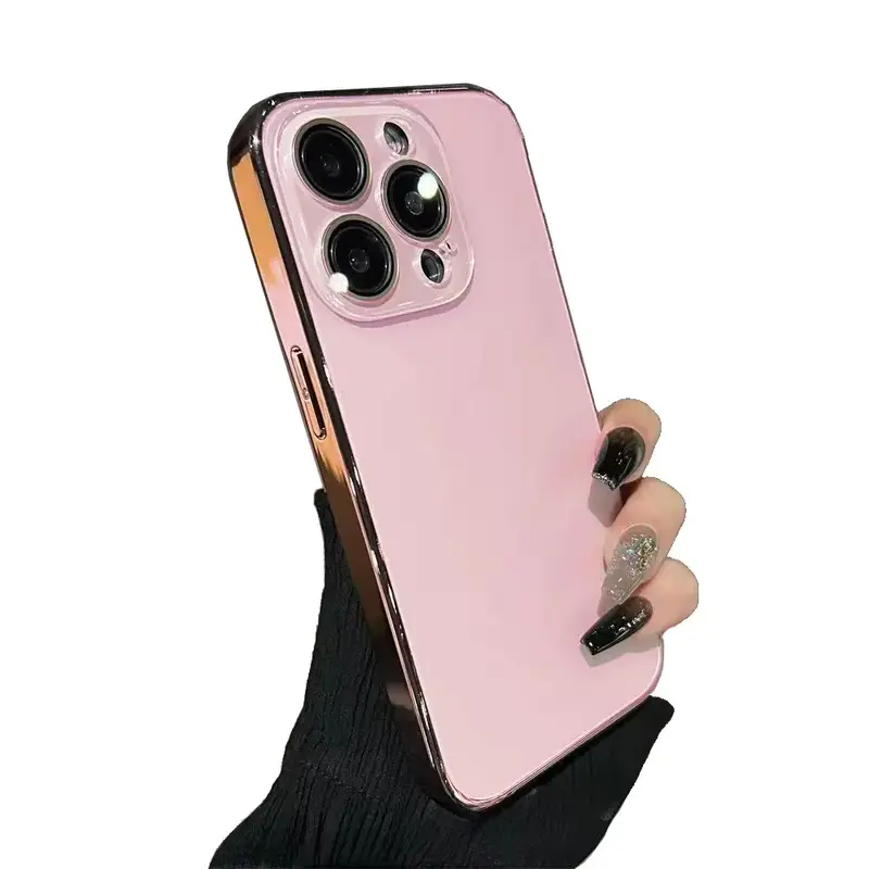 Crystal Camera Lens Film Advanced iPhone Case Protection Electroplate Edge Shockproof Phone Cover For iPhone 13 14 15 16 pro ...