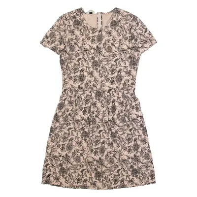 HOBBS LONDON Womens Fit & Flare Dress Pink Floral Short Sleeve Knee Length S