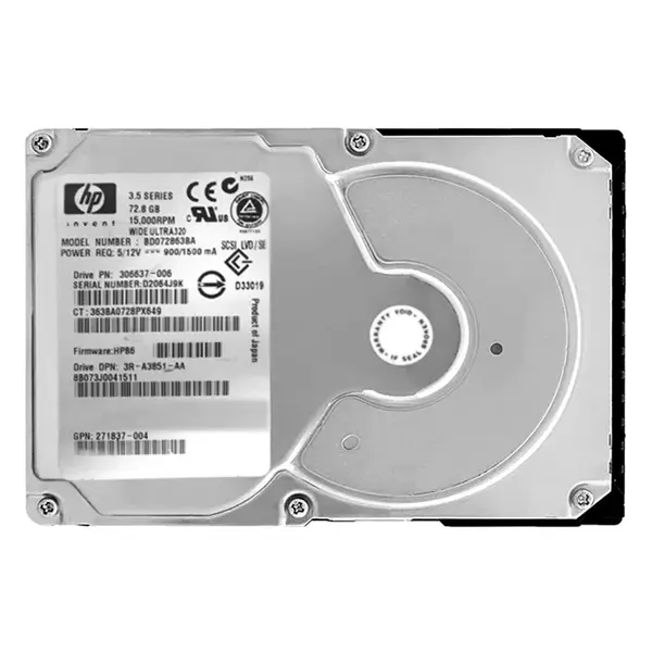 306637-006 HP 72.8GB Ultra-320 SCSI 10000 3.5-inch Hard Drive