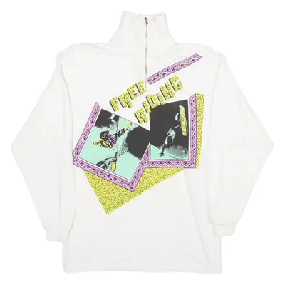M.A.S.E.R Free Riding Womens Sweatshirt White 1/4 Zip UK 14