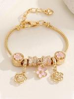 Cute Flower Design Charm Bracelet, Fashion Jewelry for Party, Daily Clothing Decor, Trendy All-match & Exquisite Jewelry for ...