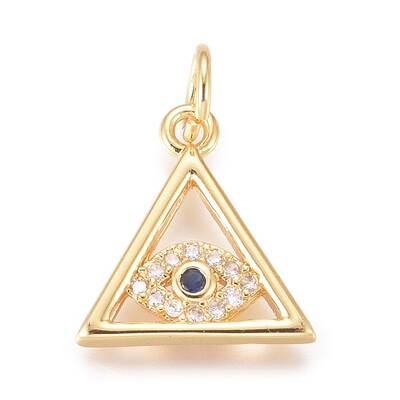 Brass Micro Pave Cubic Zirconia Pendants