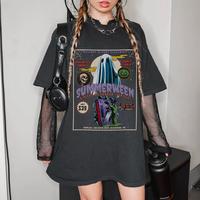 Summerween Shirt, Ghost Folk Horror Shirt, Slasher Summer Camp Sweater, 80's Retro Horror Movie T-Shirt, Boo Basket Spooky Su...