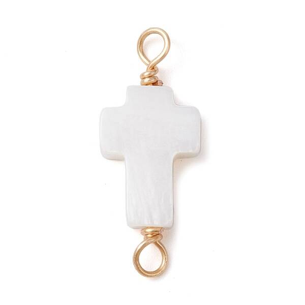 Natural Freshwater Shell Connector Charms