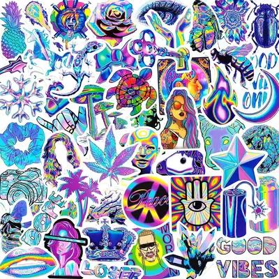 Fashionable Colorful Graffiti Sticker, 50pcs/set Creative Self Adhesive Decorative Stickers, DIY Decals for Cars, Water Bott...